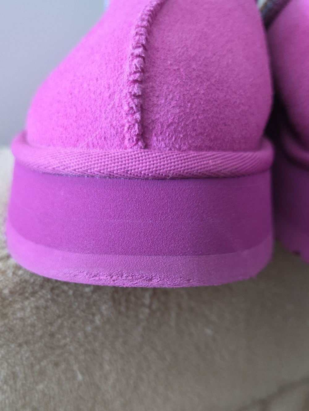 UGG Tazz Genuine Shearling Lined Platform Slipper | Mangosteen | Womens Size 9 - Picture 10 of 13